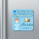 Calamita bomboniera Il mio primo compleanno Principessa, personalizzata con nome e data! Azzurra!