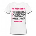 T-shirt donna Faq della Mamma, sono una super eroina! Regalo divertente Festa Mamma, scritte rosse!