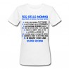 T-shirt donna Faq della Mamma, sono una super eroina! Regalo divertente Festa Mamma, scritte azzurre!