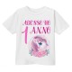 T-shirt bimba Adesso ho 1 anno, primo compleanno unicorno rosa! Puoi cambiare il numero di anni!