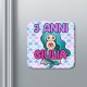 Calamita bomboniera Compleanno Sirenetta, personalizzata con nome e numero di anni che vuoi!