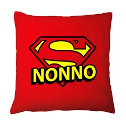 Federa per cuscino 100% cotone rossa Super Nonno, idea regalo Festa dei Nonni!