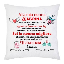 Federa per Cuscino A mia nonna, dedica personalizzata con i vostri nomi, festa dei nonni!