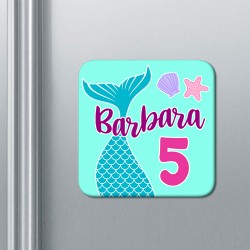 Set x 10 calamite Compleanno Coda colorata di Sirena, personalizzate con il nome ed il numero di anni!