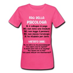 T-shirt donna fucsia Faq della psicologa, non leggo il pensiero! Regalo divertente psicologi!