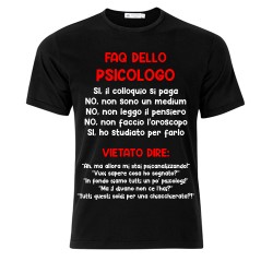 T-shirt uomo nera Faq dello psicologo, non sono un sensitivo! Regalo divertente psicologi!