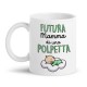 Tazza mug 11 oz Futura mamma di una polpetta! Scritte verdi, idea regalo gravidanza!