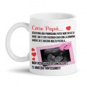 Tazza mug 11 oz Caro papà ecco la mia prima foto! Personalizzata con prima ecografia bimba, annuncio gravidanza!