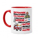 Tazza mug 11 oz color rossa Un pompiere doma il fuoco e salva gattini, provalo, non lo mollerai più!