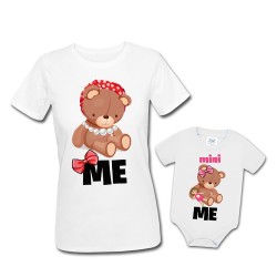 Pacchetto di coppia t-shirt donna e body bimba Me mini me Mamma orsa e figlia!