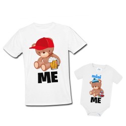 Pacchetto di coppia t-shirt uomo e body bimbo Me mini me Papà orso e figlio!