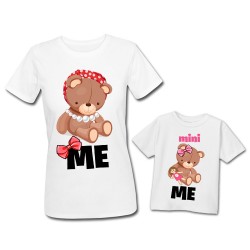 Coppia di t-shirt magliette donna e bimba Me mini me Mamma orsa, madre e figlia!