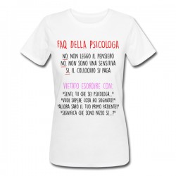 T-shirt donna Faq della Psicologa, risposte divertenti a domande fastidiose, idea regalo Laurea in Psicologia!