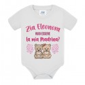 Body neonato neonata Zia vuoi essere la mia Madrina? Personalizzato con nome! Orsetti, scritte rosa!