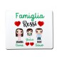 Tappetino per Mouse Famiglia, mamma papà e bimba, personalizzato con cognome e 3 nomi!