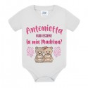 Body neonato neonata Vuoi essere la mia Madrina? Personalizzato con nome! Orsetti, scritte rosa!