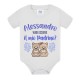 Body neonato neonata Vuoi essere il mio Padrino? Personalizzato con nome! Orsetti, scritte azzurre!