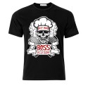 T-Shirt Maglietta Uomo Chef, Boss della cucina, personalizzata con il nome, idea regalo cuoco! Nera!