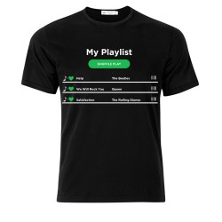 T-Shirt Maglietta Uomo Playlist Personalizzabile delle tue Canzoni del Cuore! Shuffle Play App Musica Personalizzato!