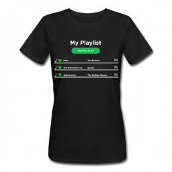 T-Shirt Maglietta Donna Playlist Personalizzabile delle tue Canzoni del Cuore! Shuffle Play App Musica Personalizzato!