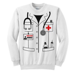 Felpa Unisex Uomo o Donna Finto Camice Dottore, Personalizzata con Nome, Medico, Idea Regalo Laurea in Medicina!