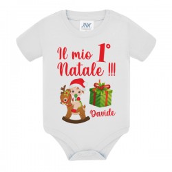 Body neonato neonata Il mio Primo Natale, personalizzato con il nome di bimbo o bimba! Idea regalo 1° Natale in famiglia! 