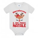 Body bimba neonata Il mio primo Natale, personalizzato con il nome! Renna con fiocco rosso! 