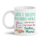 Tazza mug 11 oz Latte e biscotti per Babbo Natale con amore, personalizzata con nome o nomi!
