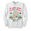 Felpa girocollo unisex uomo o donna Il nostro primo Natale insieme, personalizzata con cognome di famiglia! Mamma e papà orso!