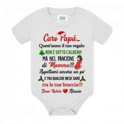 Body neonato Caro futuro Papà Buon Natale! Personalizzato con nome di bimbo o bimba!