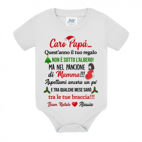 Body neonato Caro futuro Papà Buon Natale! Personalizzato con nome di bimbo o bimba!