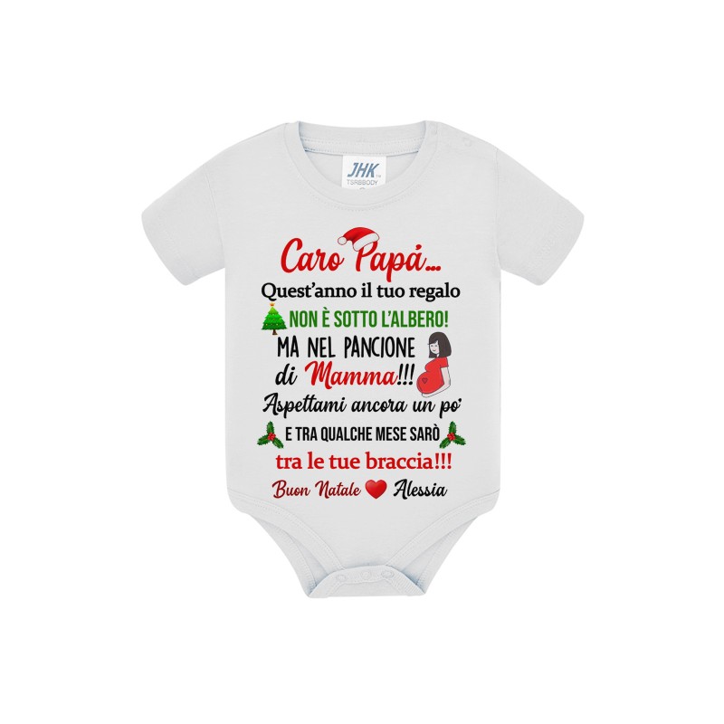 Body neonato Caro futuro Papà Buon Natale! Personalizzato con nome di bimbo  o bimba!