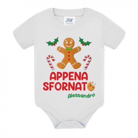 Body neonato bimbo Appena Sfornato! Personalizzato con il nome! Biscotto di zenzero Natale gingerbread cookie zenzy! 