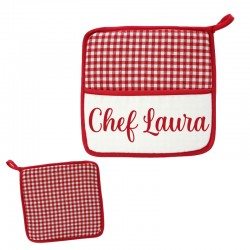 Presina da forno cucina con inserto stampabile Chef personalizzata con il tuo nome!