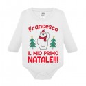 Body neonato manica lunga Il mio primo Natale! Personalizzato con nome! Orsetto polare!