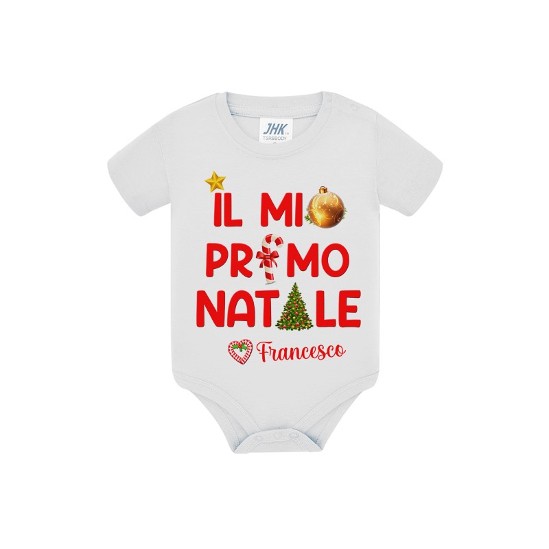 Body neonato neonata Il Mio Primo 1° Natale, personalizzato con nome di  bimbo o bimba!