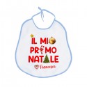 Bavaglino bavetta neonato Il Mio Primo 1° Natale, personalizzato con nome di bimbo! 