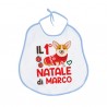Bavaglino bavetta neonato Il Primo 1° Natale di, personalizzato con nome di bimbo! Cagnolino natalizio!
