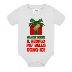 Body neonato neonata Quest'anno il regalo più bello sono io, personalizzato con nome di bimbo o bimba! Pacco regalo di Natale! 