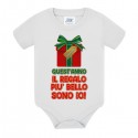 Body neonato neonata Quest'anno il regalo più bello sono io, personalizzato con nome di bimbo o bimba! Pacco regalo di Natale! 