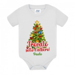 Body neonato Trovato sotto l'albero! Personalizzato con il nome del bimbo! Idea regalo dolcissima per Primo Natale! 
