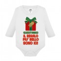  Body neonato neonata manica lunga Quest'anno il regalo più bello sono io, personalizzato con nome di bimbo o bimba!