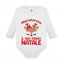  Body neonata manica lunga Il mio primo Natale, personalizzato con nome di bimba! Renna carina!