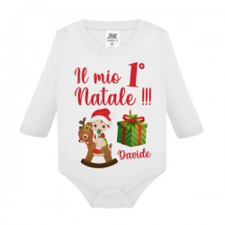  Body neonato neonata manica lunga Il mio primo Natale, personalizzato con nome di bimbo o bimba! Bebè felice!