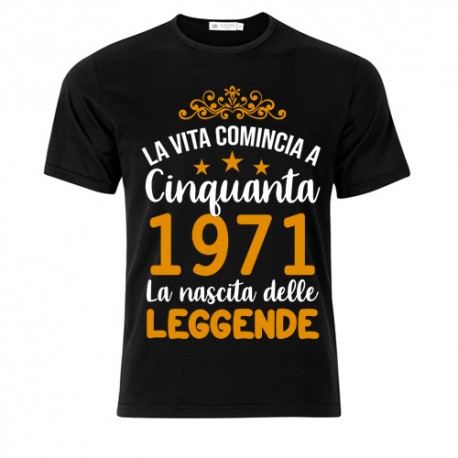 T-shirt uomo donna 50 cinquanta Anni Nascita Leggende Idea Regalo per  Compleanno