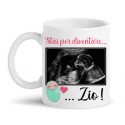 Tazza mug 11 oz Stai per diventare ZIO! Personalizzata con foto ecografia bimbo o bimba in arrivo, annuncio gravidanza!