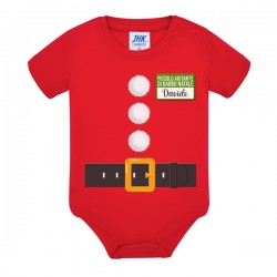 Body neonato bimbo Piccolo Aiutante di Babbo Natale, Personalizzato con il nome! Rosso, idea regalo natalizia! 