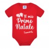 Body neonato neonata Il mio Primo Natale, Personalizzato con nome di bimbo o bimba! Rosso, idea regalo natalizia!