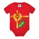 Body neonato neonata Pacco regalo, fiocco coccarda, Personalizzato con nome bimbo o bimba! Rosso per Primo Natale!