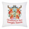 Federa per cuscino Christmas In Love Famiglia, personalizzata con Cognome e Nomi! Renne di Natale! Mamma, papà, 2 figli!